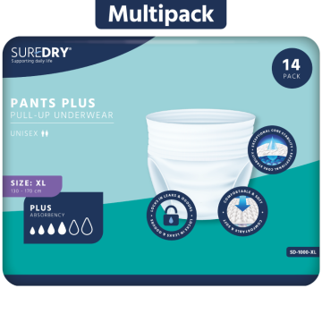 SureDry Incontinence Pants Plus - X-Large - Pack 14 - Case 6