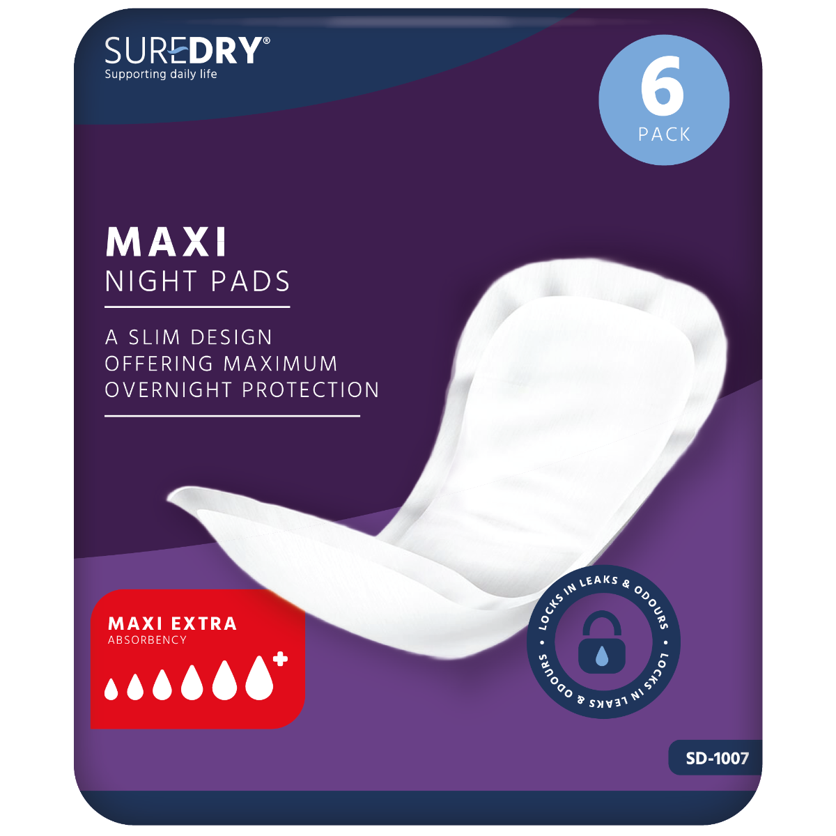 SureDry\u0020Ladies\u0020Incontinence\u0020Maxi\u0020Night\u0020Pads\u0020\u002D\u0020Light\u0020\u002D\u0020Pack\u00206