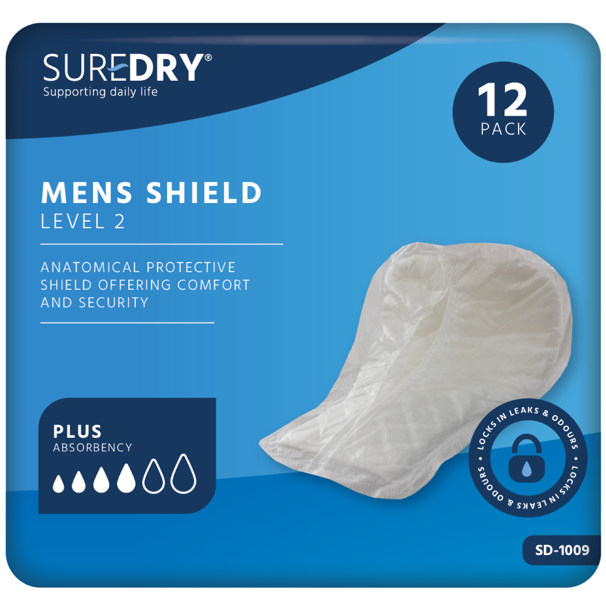 SureDry\u0020Mens\u0020Shield\u0020Incontinence\u0020Pads\u0020\u002D\u0020Level\u00202\u0020\u2013\u0020Pack\u002012