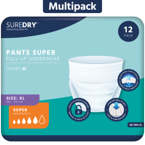 SureDry Incontinence Pants Super - X-Large - Pack 12 - Case 6